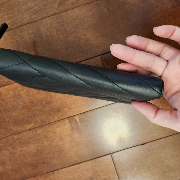 Tory Burch Kira Chevron black zip continental wallet in leather - Picture 7 of 11